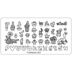 Металева Пластина Для Стемпінгу На Пластиковій Основі FURMAN-007 ___KRY071/093 (313)